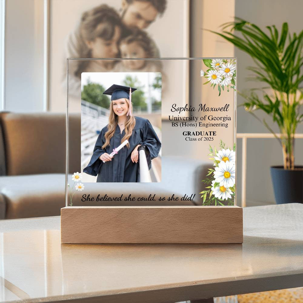 Graduate Class of 2025 | She Believed She Could | Acrylic Plaque