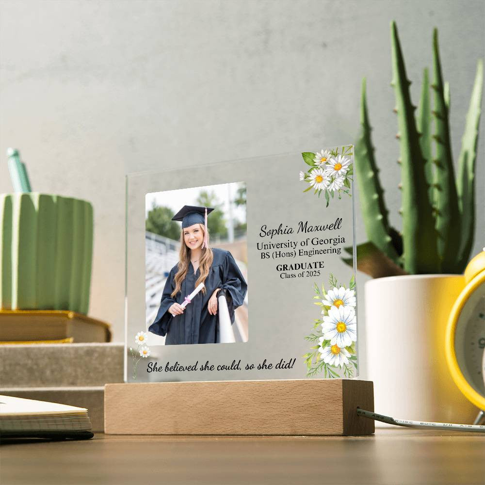 Graduate Class of 2025 | She Believed She Could | Acrylic Plaque