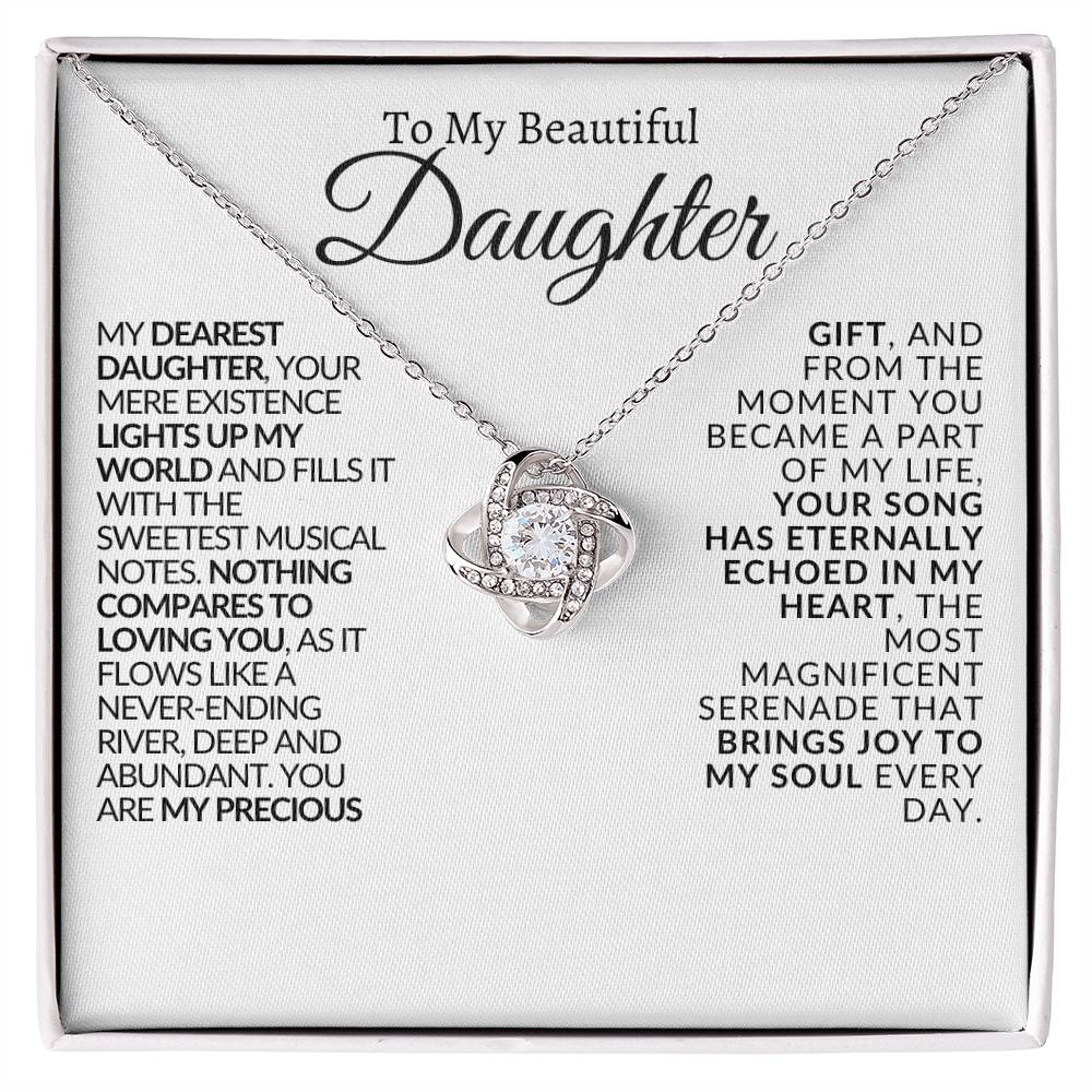 To My Beautiful Daughter | Precious Gift | Love Knot Necklace