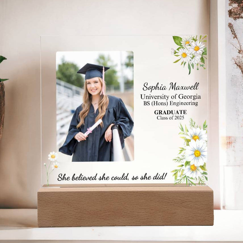 Graduate Class of 2025 | She Believed She Could | Acrylic Plaque