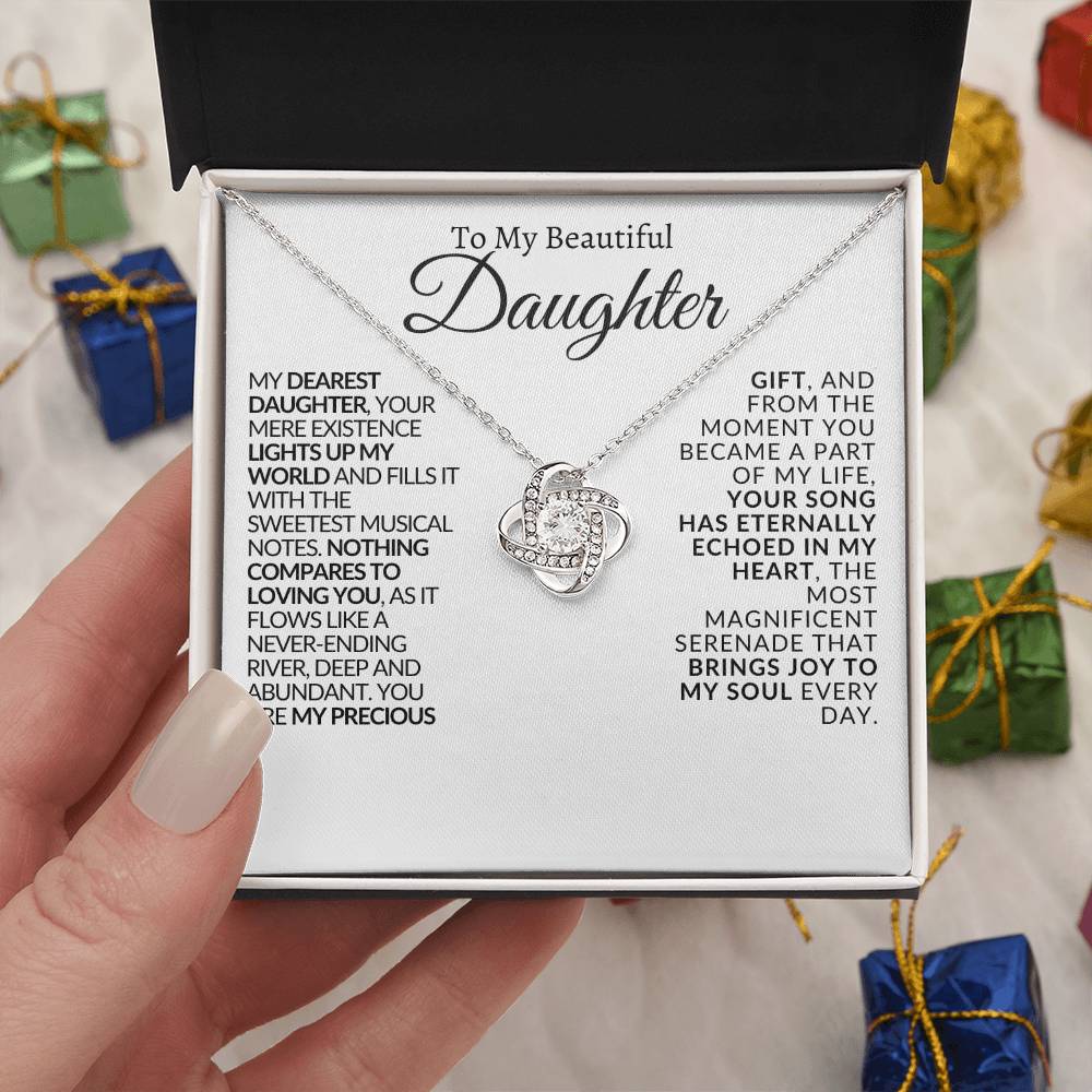 To My Beautiful Daughter | Precious Gift | Love Knot Necklace