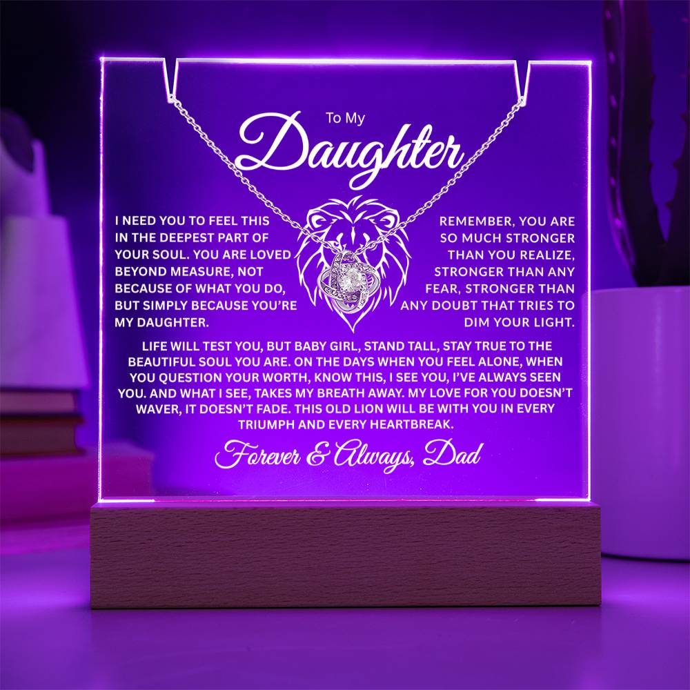 To My Daughter | Loved Beyond Measure | Acrylic/Necklace Combo2
