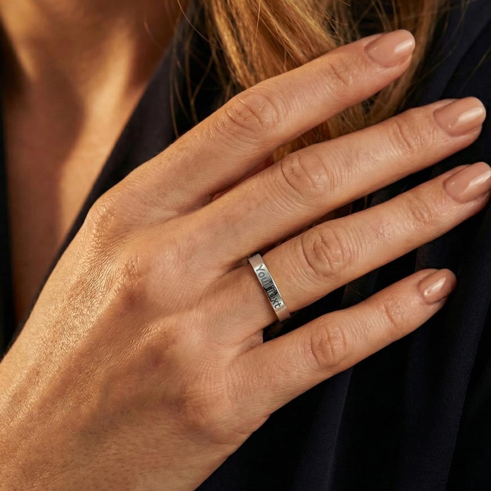 To My Beautiful Wife | Watching You become A Mother | Engraved Ring (WHT TXT)