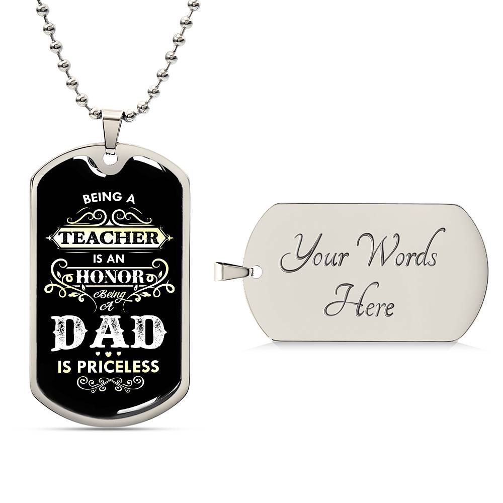 Being Dad | Priceless Dog Tag Necklace