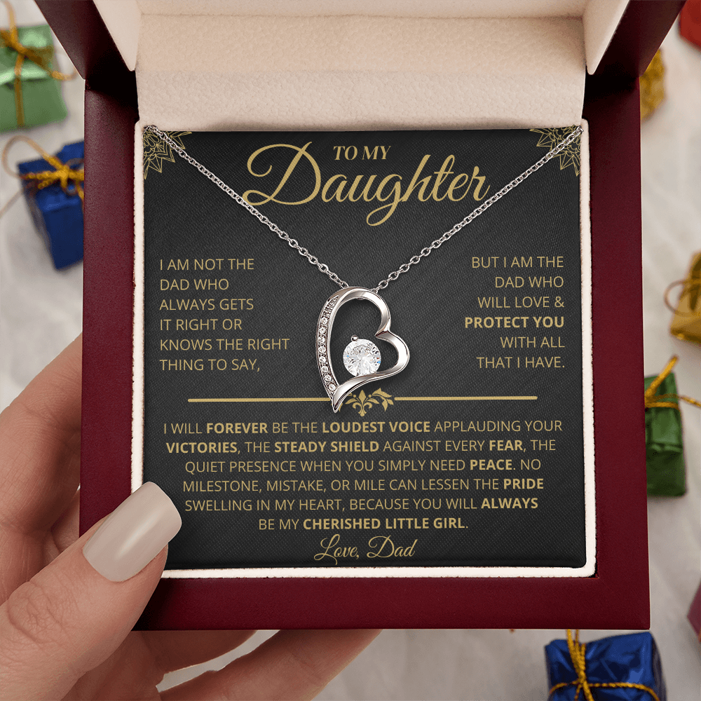 To My Daughter | My Cherished Little Girl | Forever Love Necklace