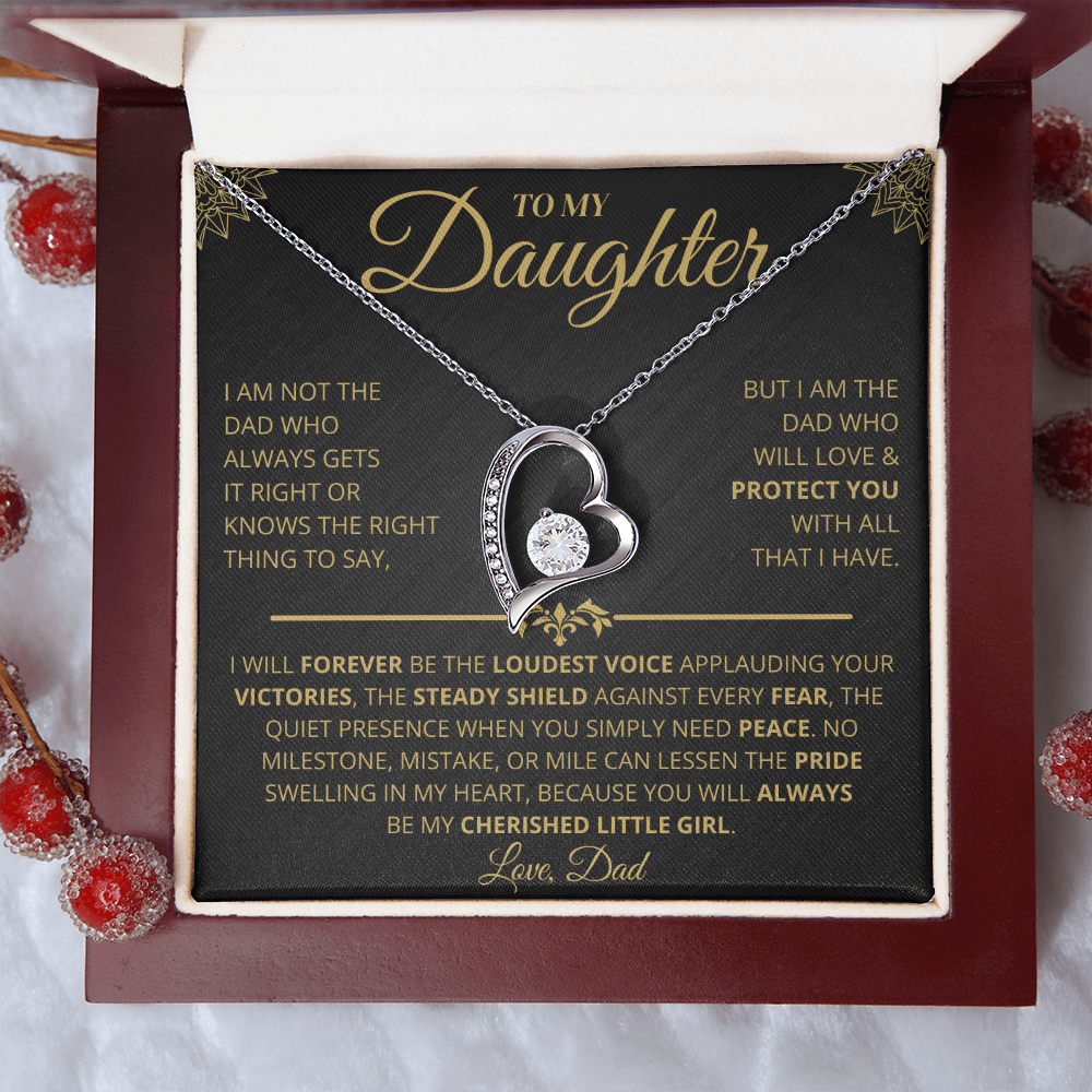 To My Daughter | My Cherished Little Girl | Forever Love Necklace