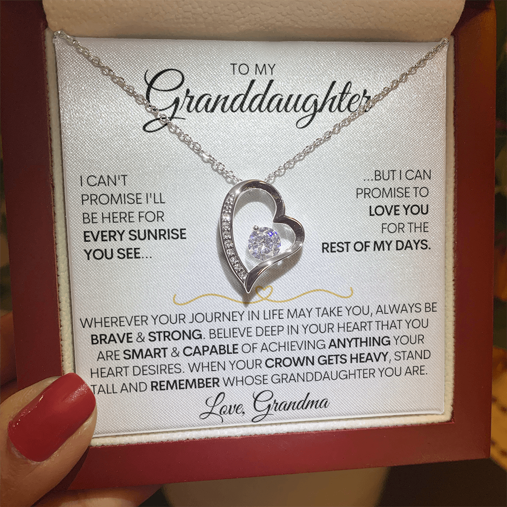 To My Granddaughter | Brave and Strong | Forever Love Necklace