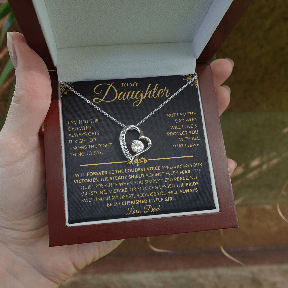 To My Daughter | My Cherished Little Girl | Forever Love Necklace