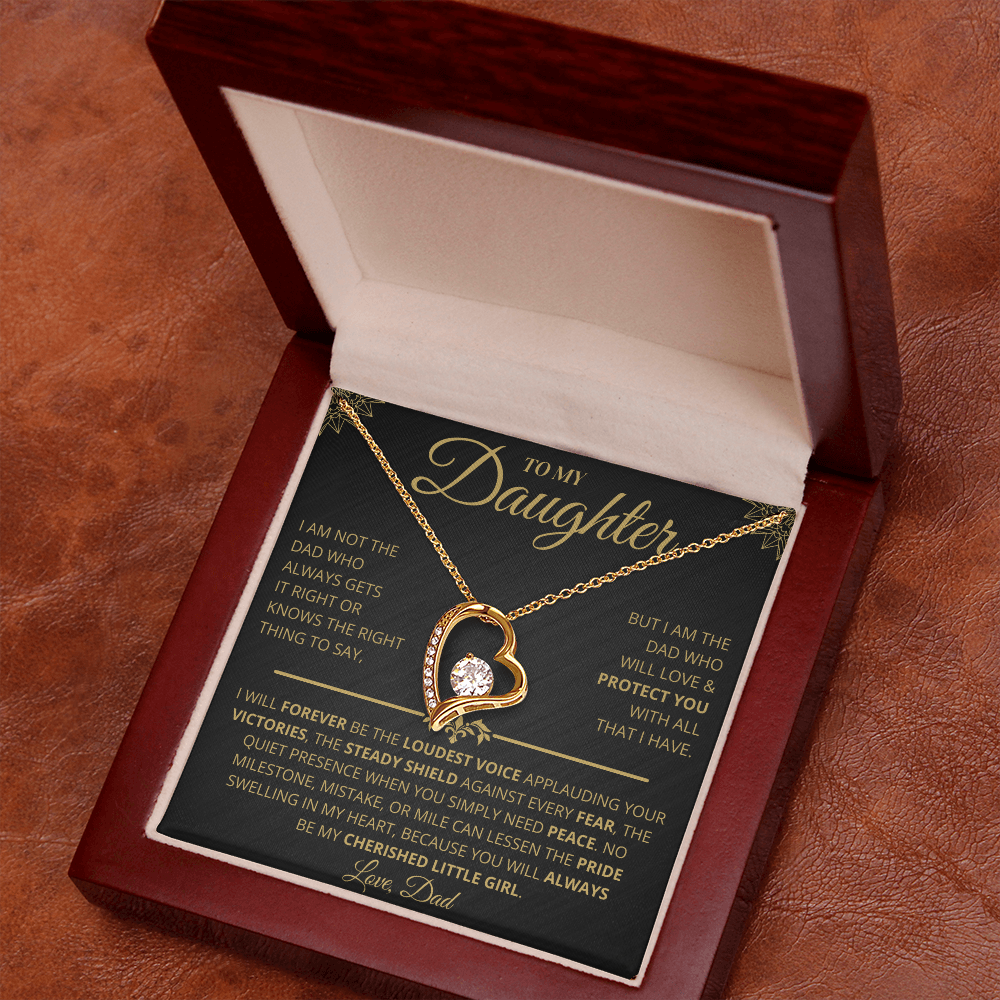 To My Daughter | My Cherished Little Girl | Forever Love Necklace