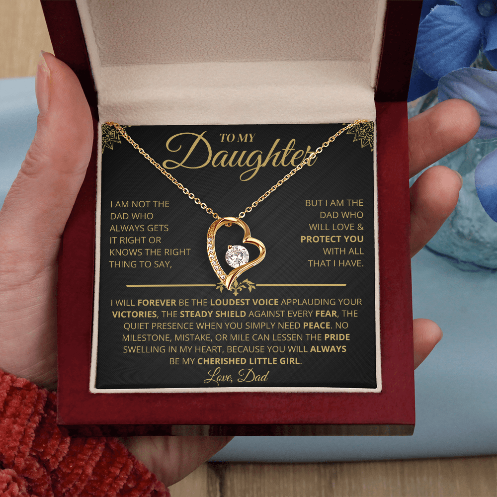 To My Daughter | My Cherished Little Girl | Forever Love Necklace