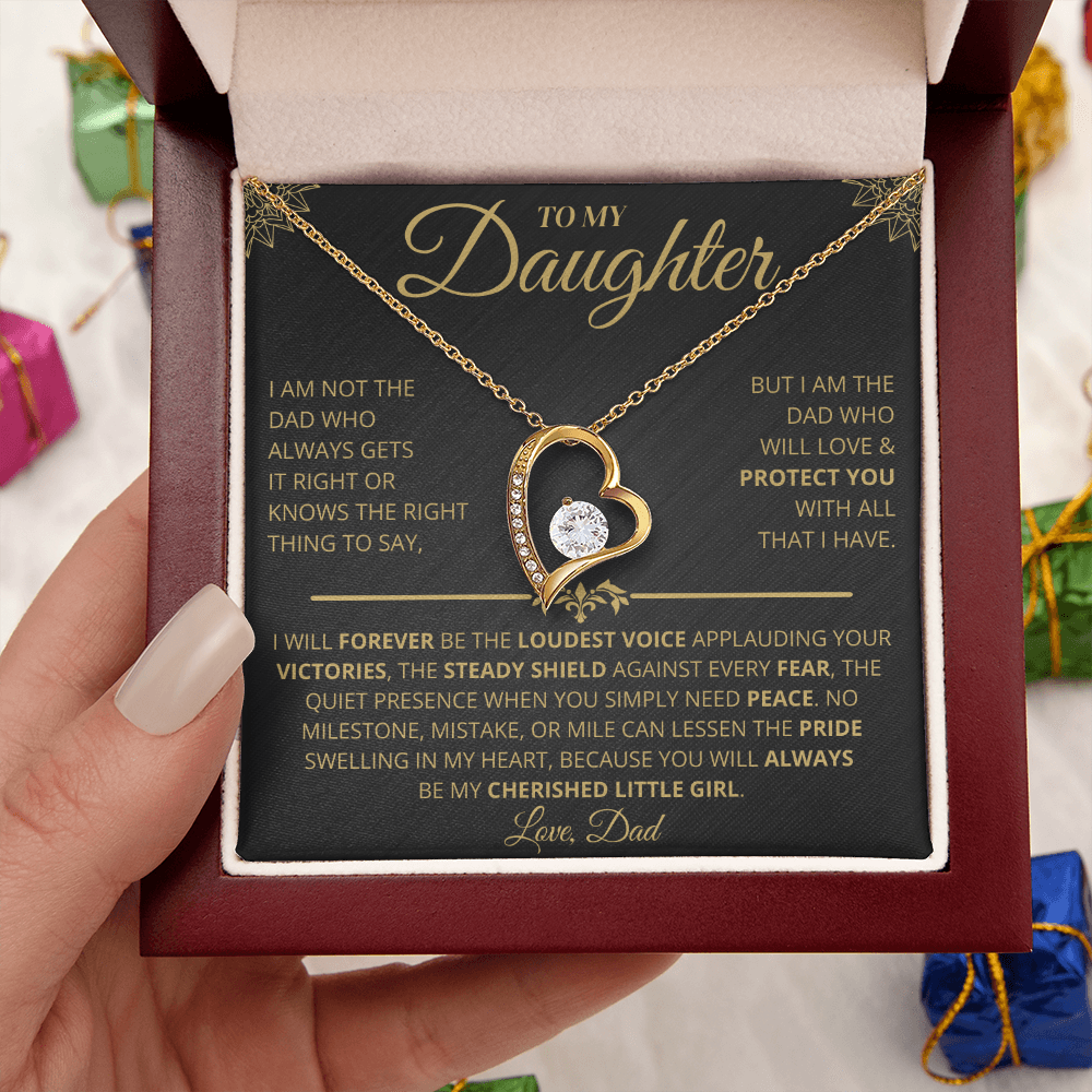 To My Daughter | My Cherished Little Girl | Forever Love Necklace