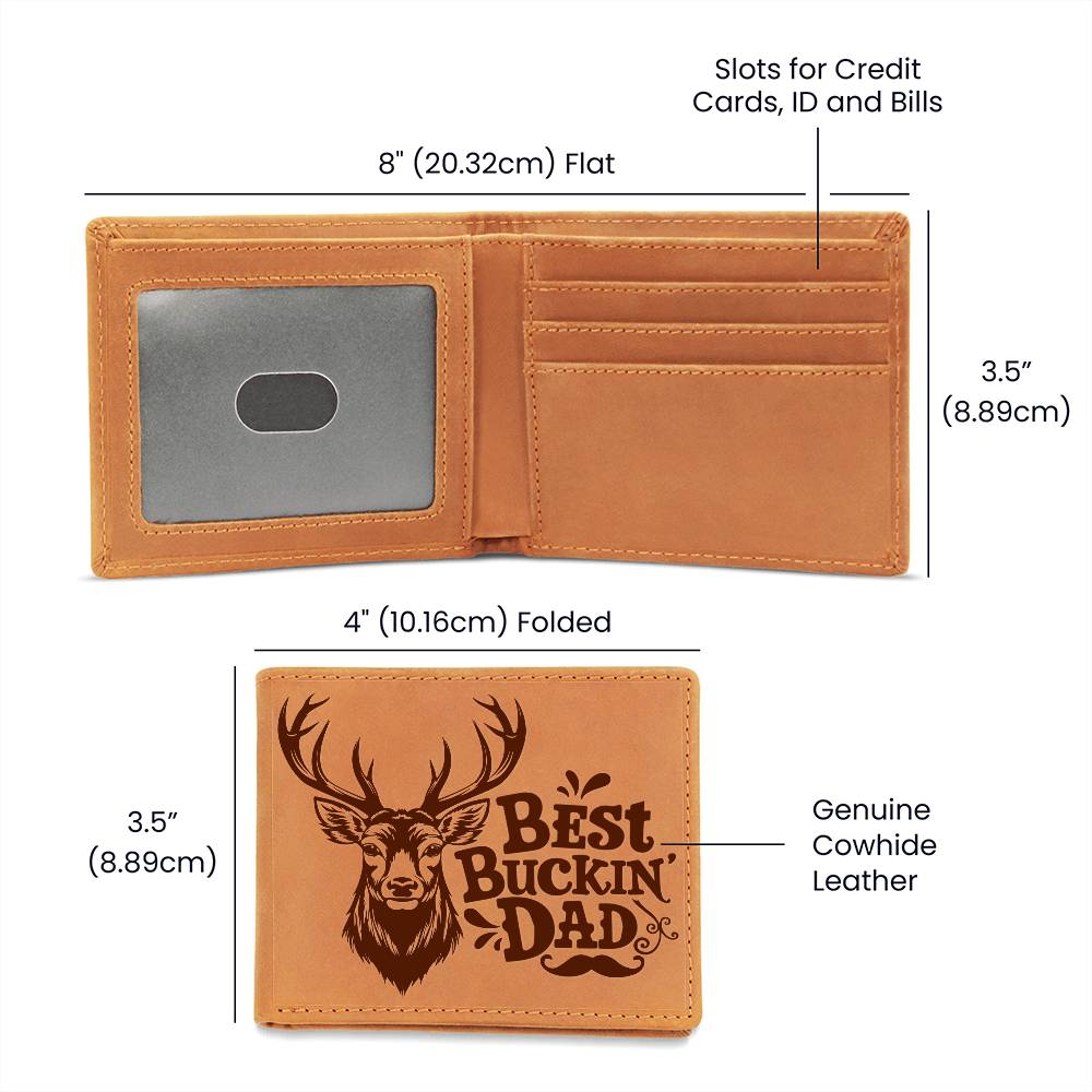 Best Buckin Dad | Custom Leather Wallet