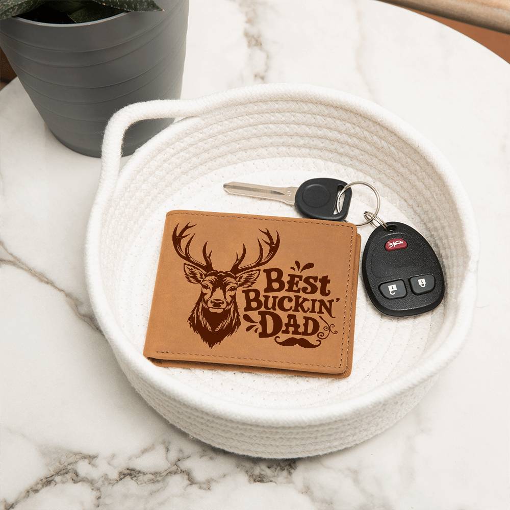 Best Buckin Dad | Custom Leather Wallet