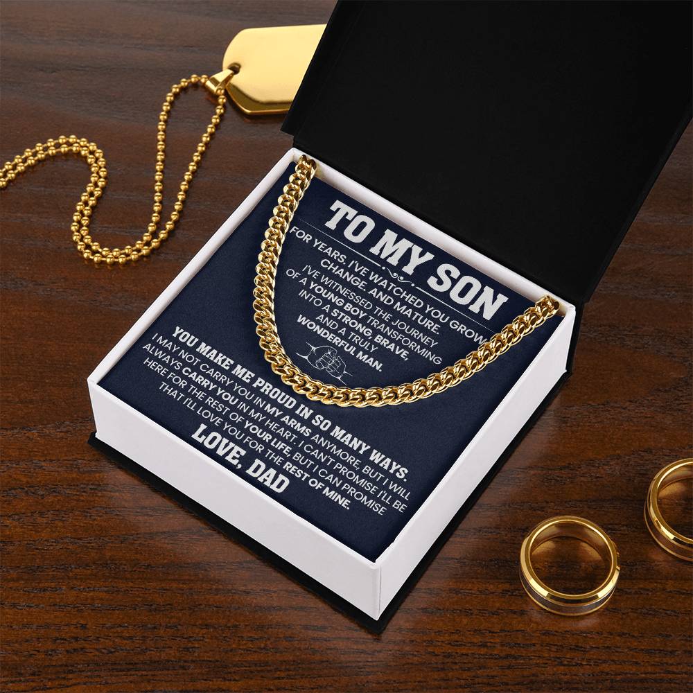 To My Son | You Make me Proud Cuban Link Chain