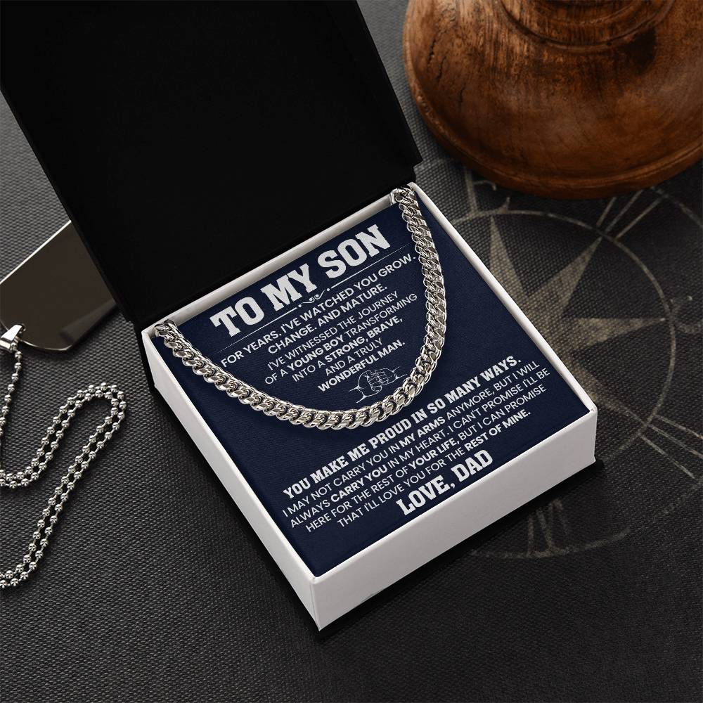 To My Son | You Make me Proud Cuban Link Chain
