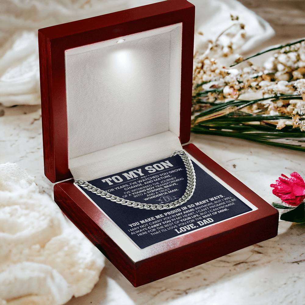To My Son | You Make me Proud Cuban Link Chain