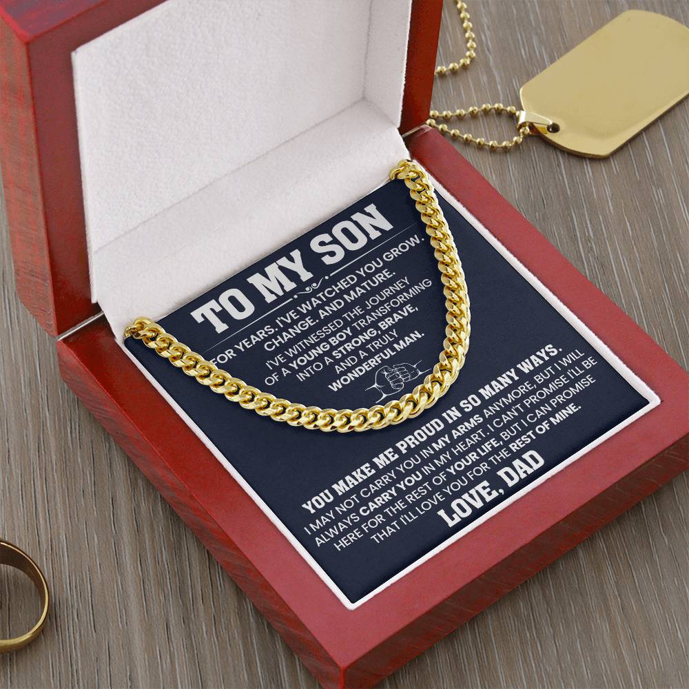 To My Son | You Make me Proud Cuban Link Chain