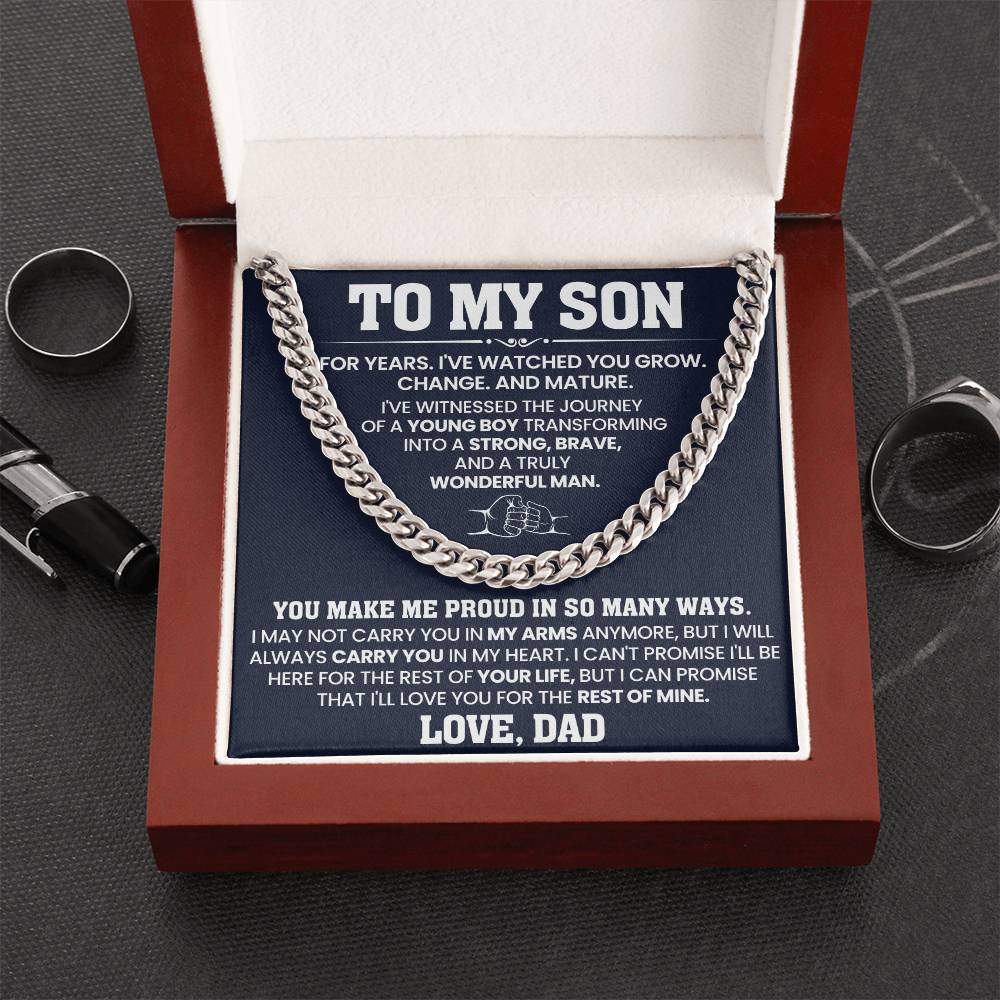 To My Son | You Make me Proud Cuban Link Chain