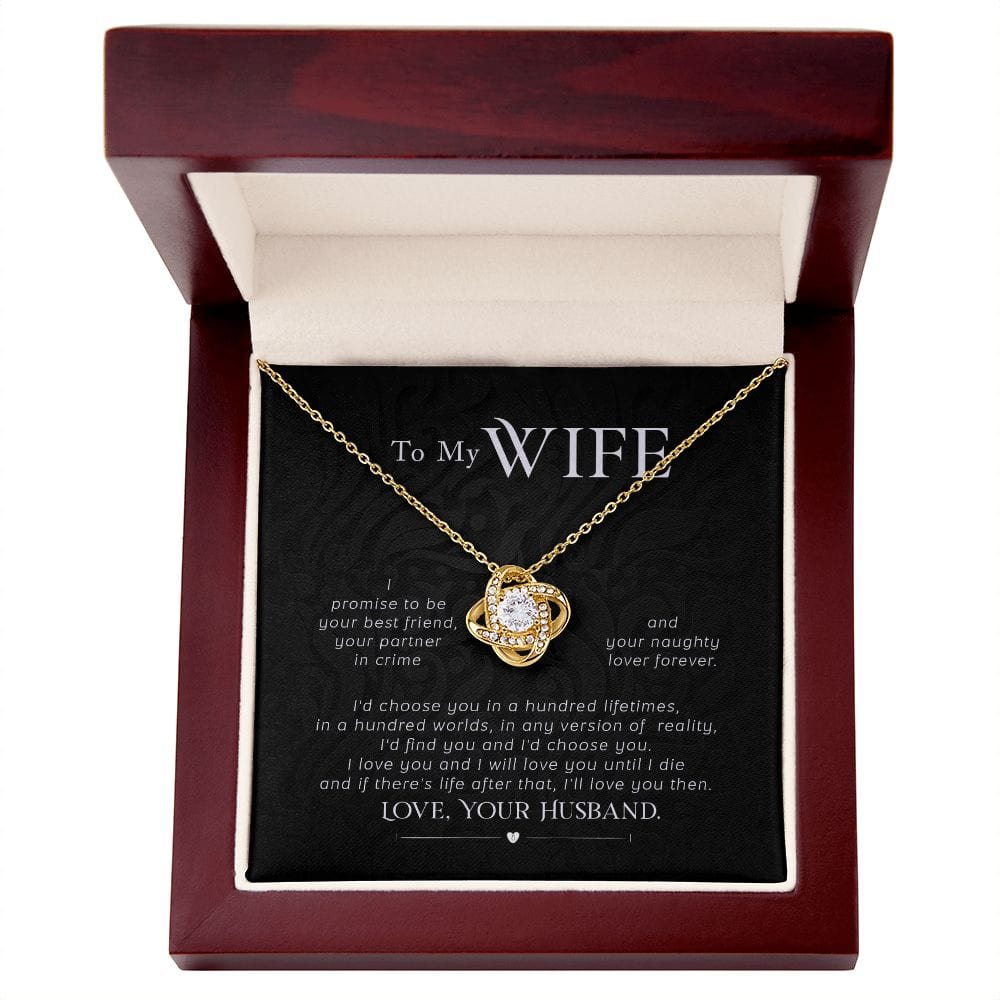 To My Wife - I Promise | Love Knot Necklace
