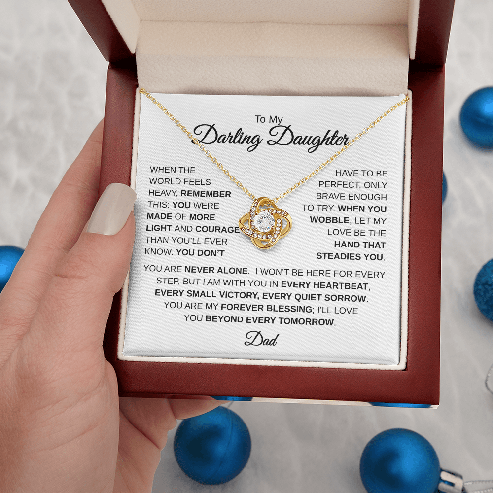 To My Darling Daughter | You Are Never Alone | Love Knot Necklace