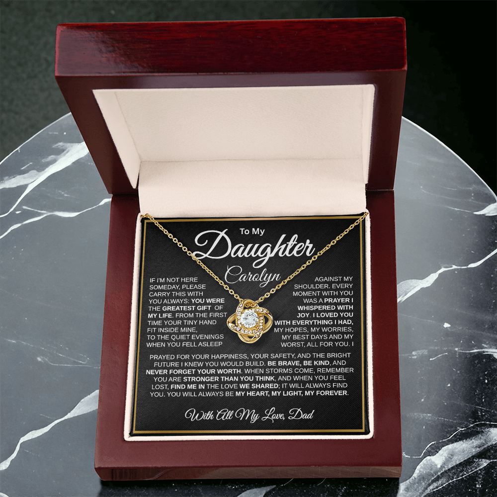 To My Daughter | My Greatest Gift | Personalized Love Knot Necklace