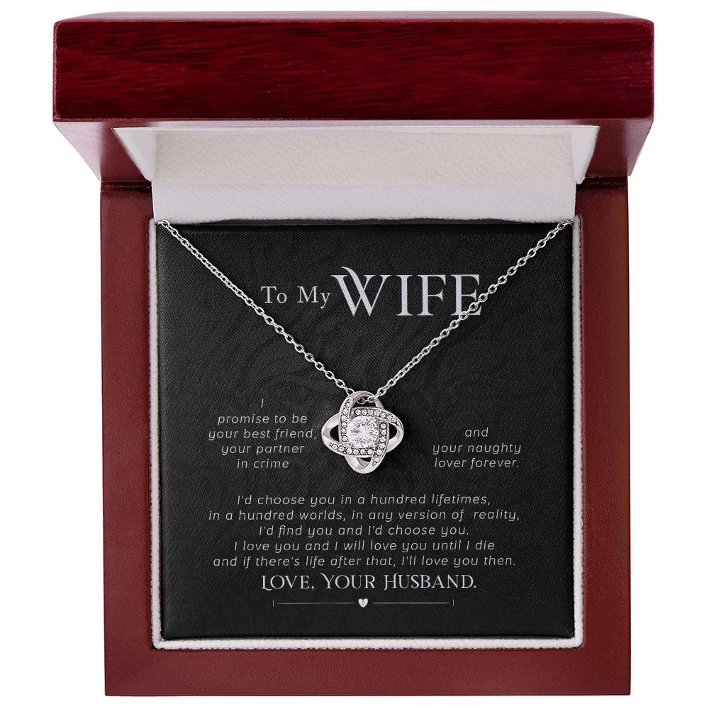 To My Wife - I Promise | Love Knot Necklace