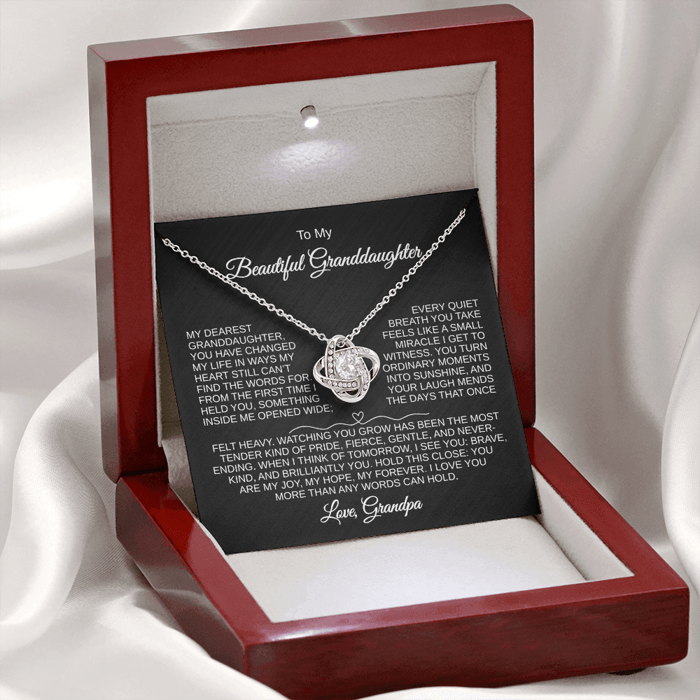 To My Beautiful Granddaughter | Changed My Life | Love Knot Necklace