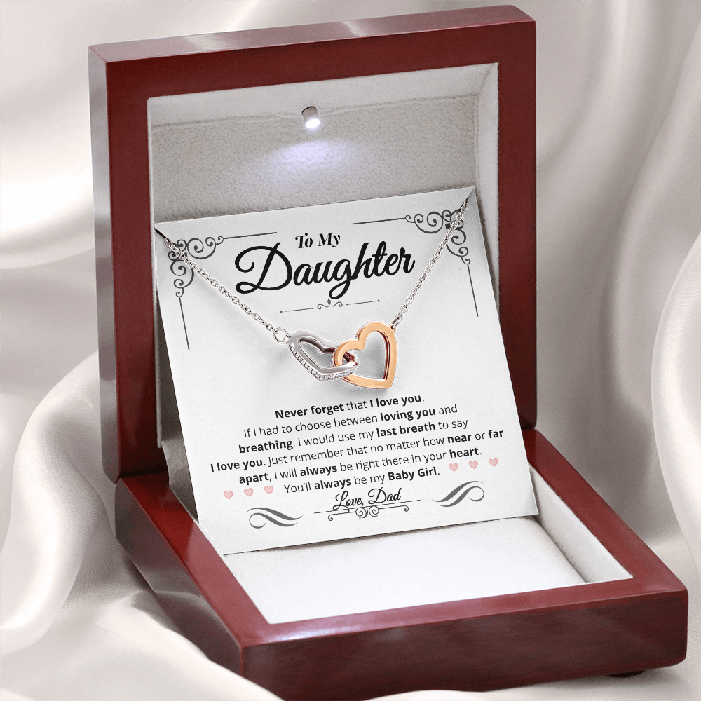 To My Daughter | You'll Always Be My Baby Girl | Interlocking Hearts Necklace