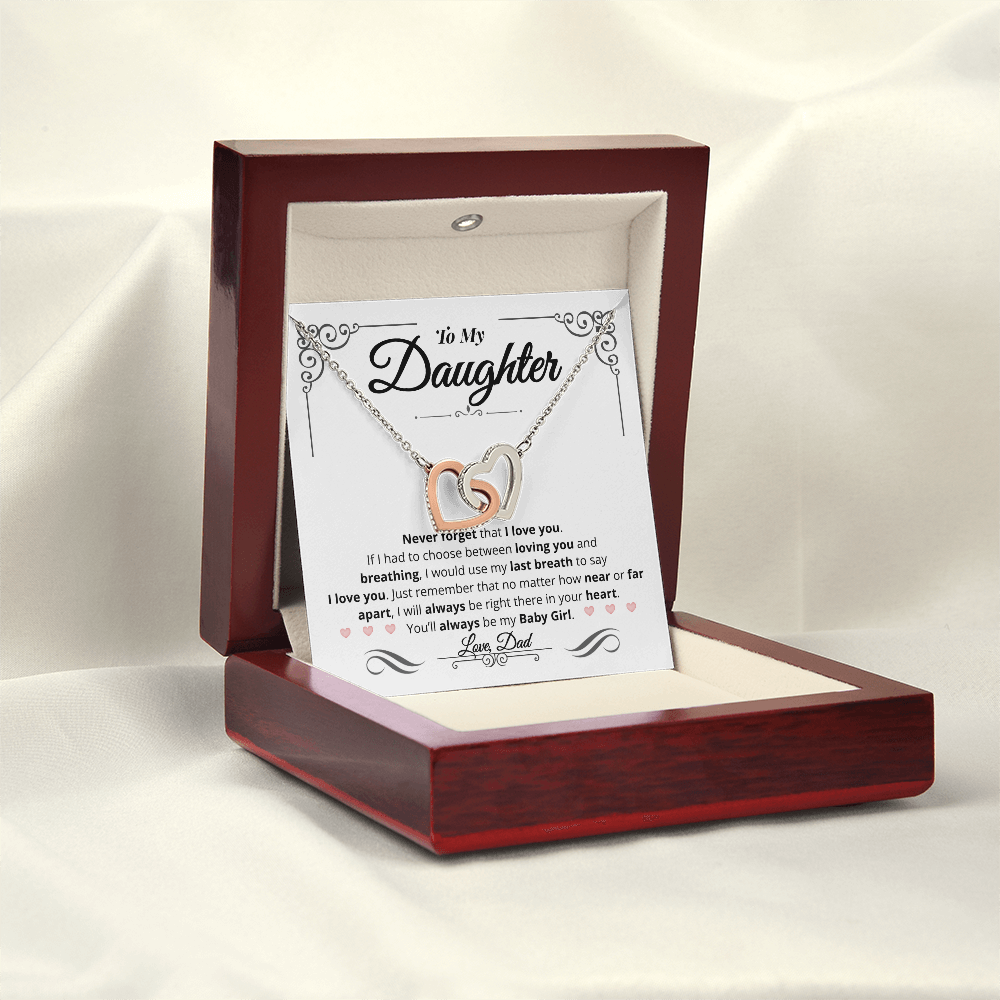 To My Daughter | You'll Always Be My Baby Girl | Interlocking Hearts Necklace