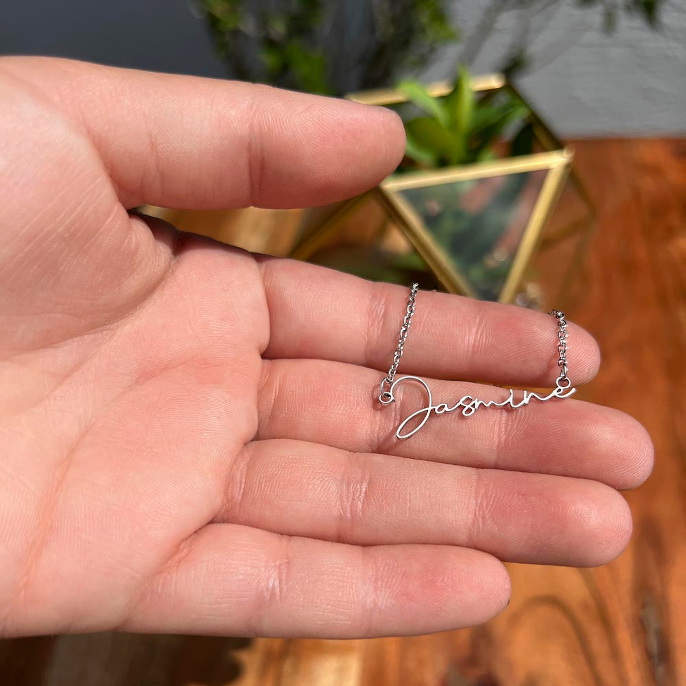 To My Daughter | Believe In Yourself | Personalized Signature Name Necklace