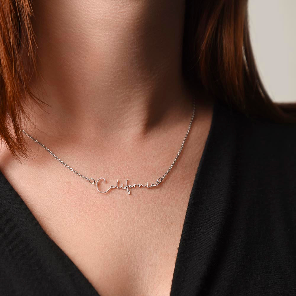 To My Daughter | Believe In Yourself | Personalized Signature Name Necklace