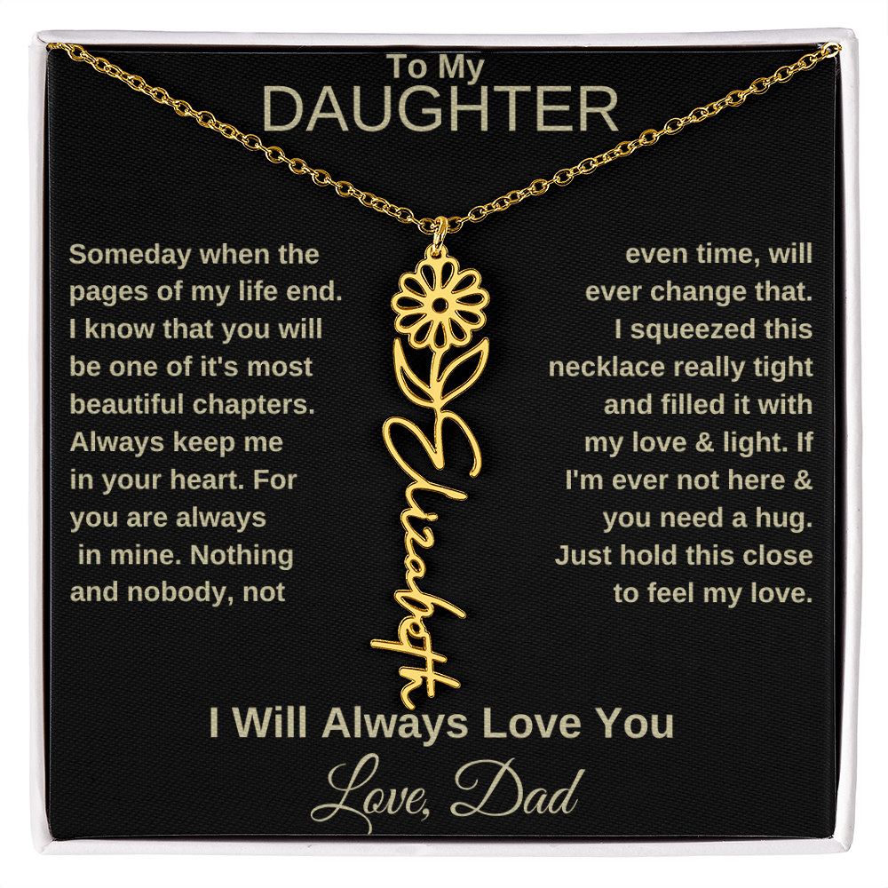 To My Daughter | Birth Flower Name Necklace