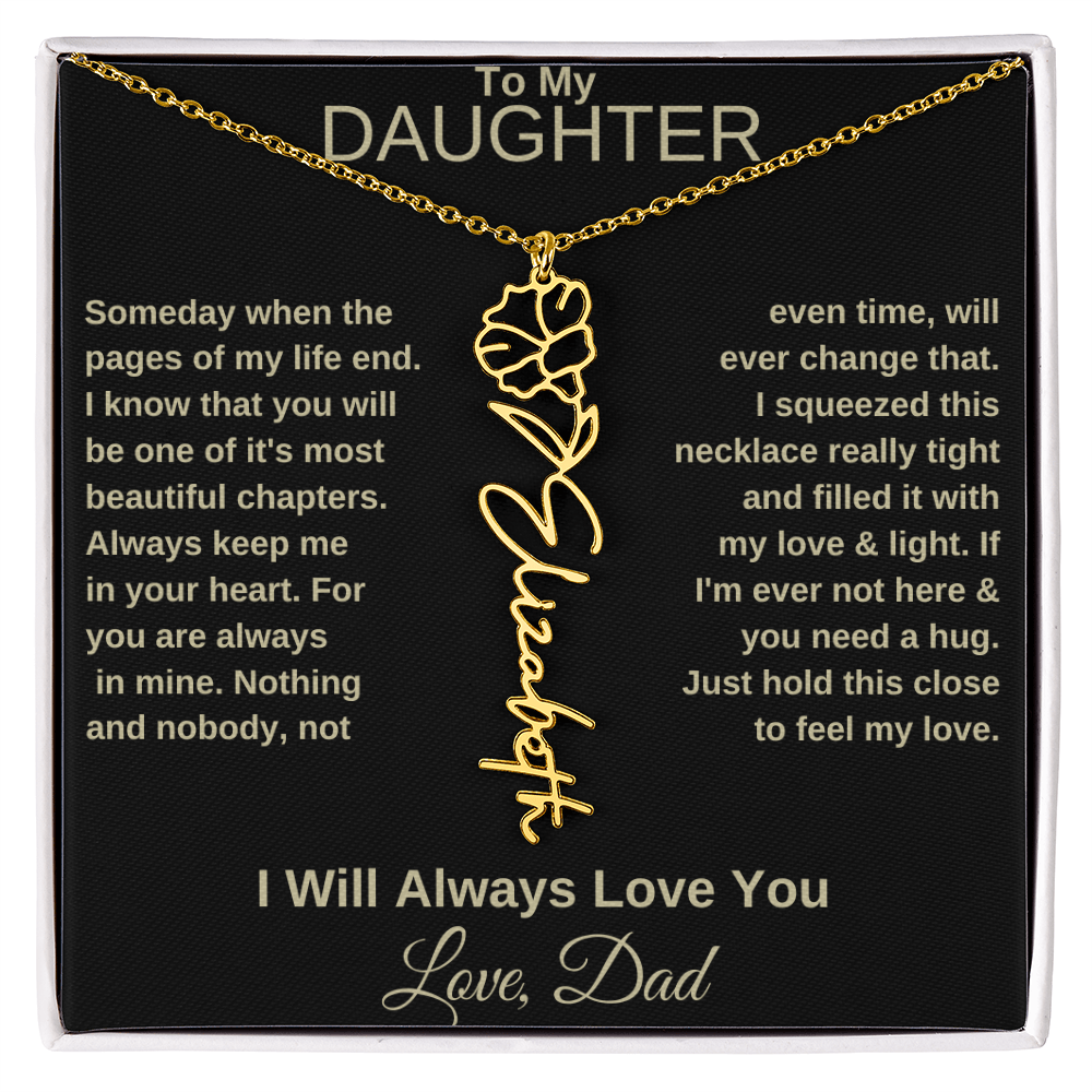 To My Daughter | Birth Flower Name Necklace