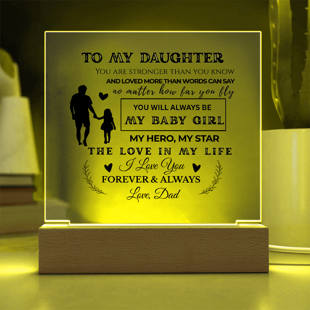 To My Daughter | Stronger Than You Know | Acrylic Plaque (BLK)