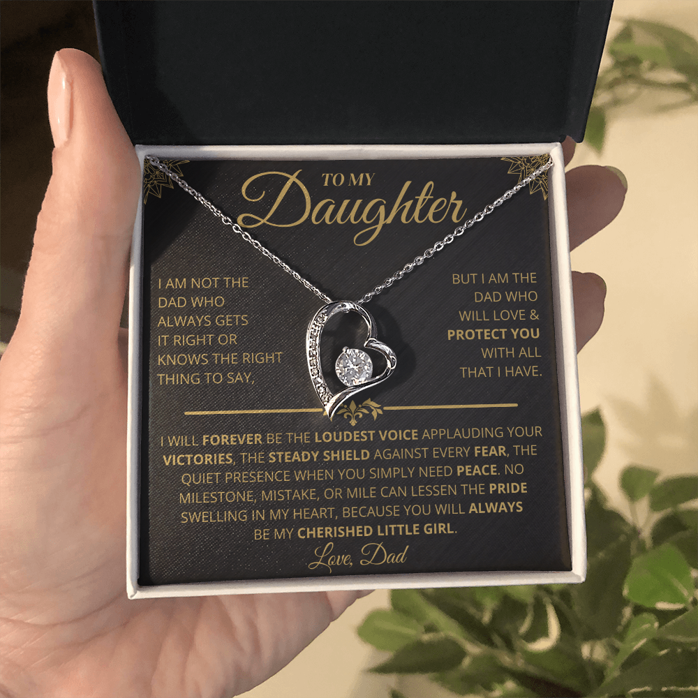 To My Daughter | My Cherished Little Girl | Forever Love Necklace