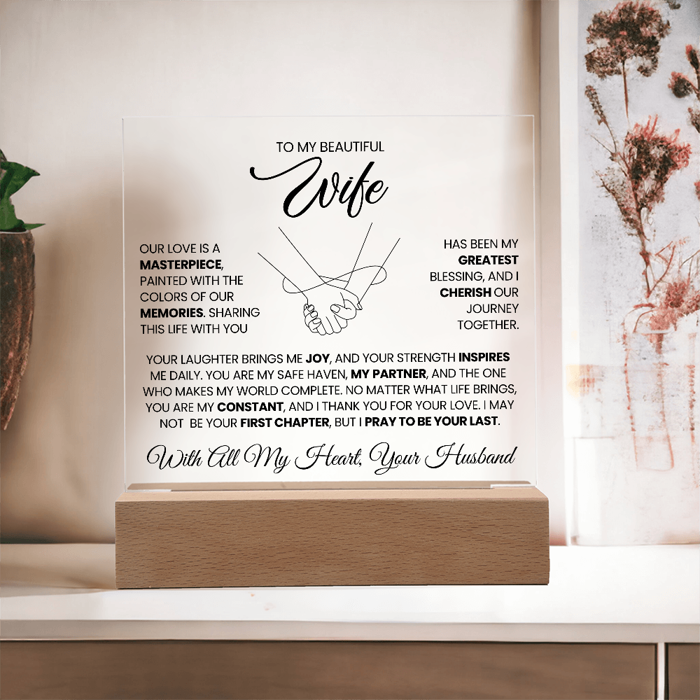 To My Beautiful Wife | I Cherish Our Journey | Acrylic Plaque (CLR)