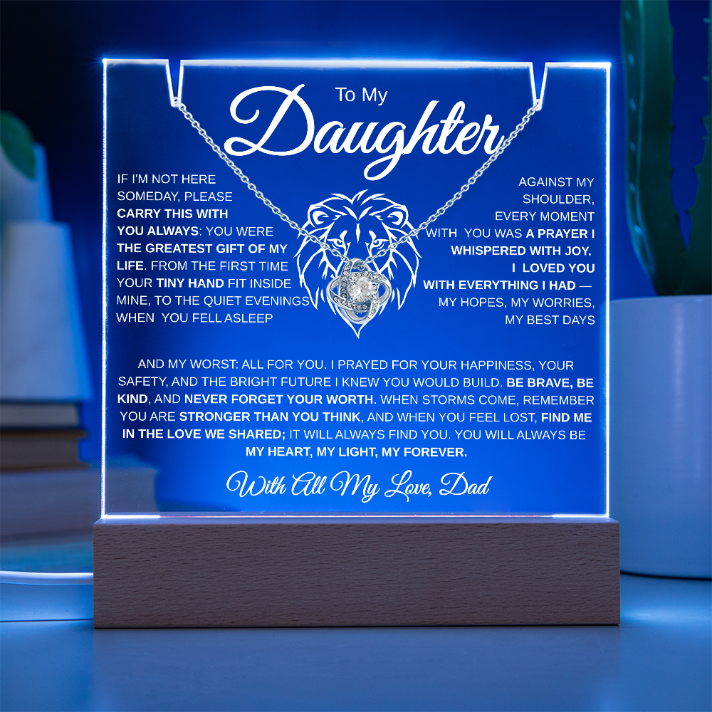 To My Daughter gift necklace with emotional message from Dad