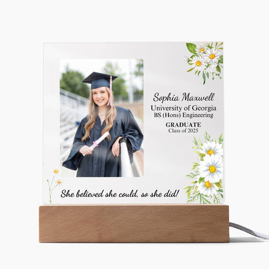 Graduate Class of 2025 | She Believed She Could | Acrylic Plaque