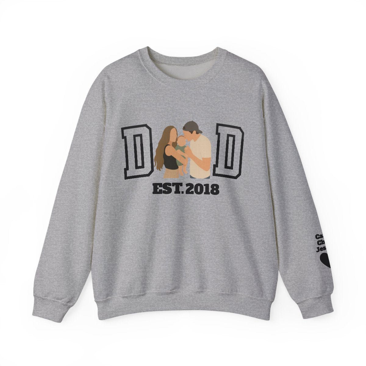 Embroidered Father and Son/Daughter Sweatshirt-Father's Day Gift