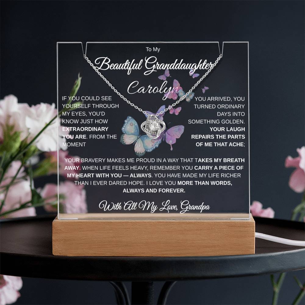 To My Beautiful Granddaughter | Personalized Keepsake Acrylic Bundle (Love Knot)