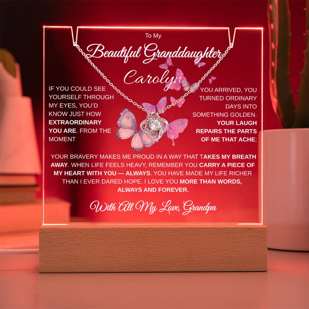 To My Beautiful Granddaughter | Personalized Keepsake Acrylic Bundle (Love Knot)