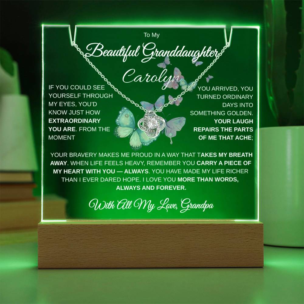 To My Beautiful Granddaughter | Personalized Keepsake Acrylic Bundle (Love Knot)