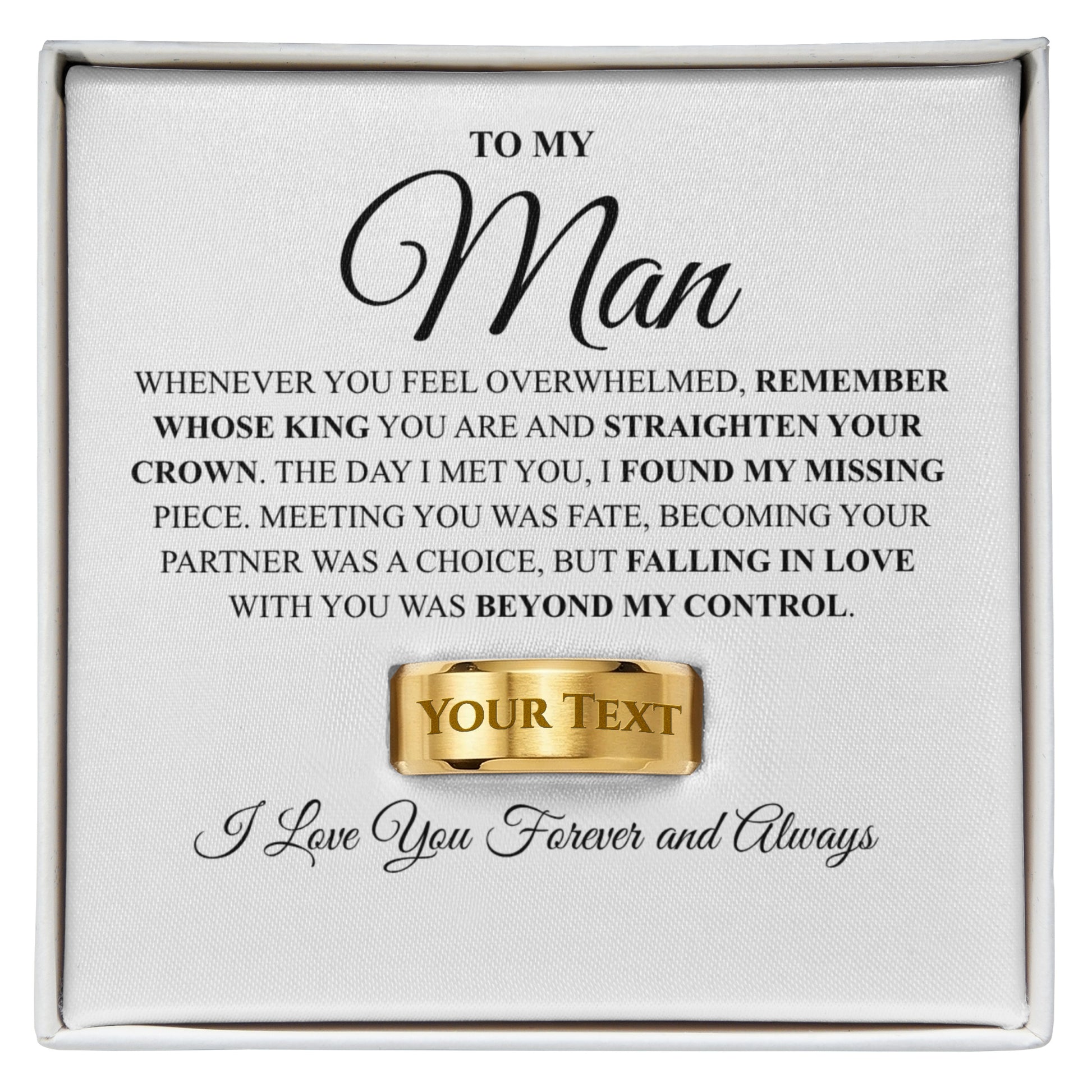 personalized ring for him custom engraved band gift