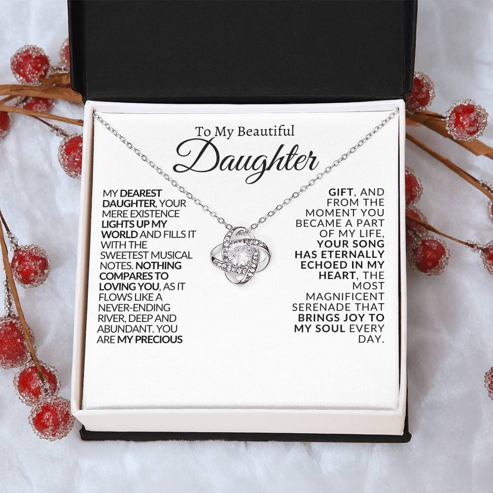To My Beautiful Daughter | Precious Gift | Love Knot Necklace