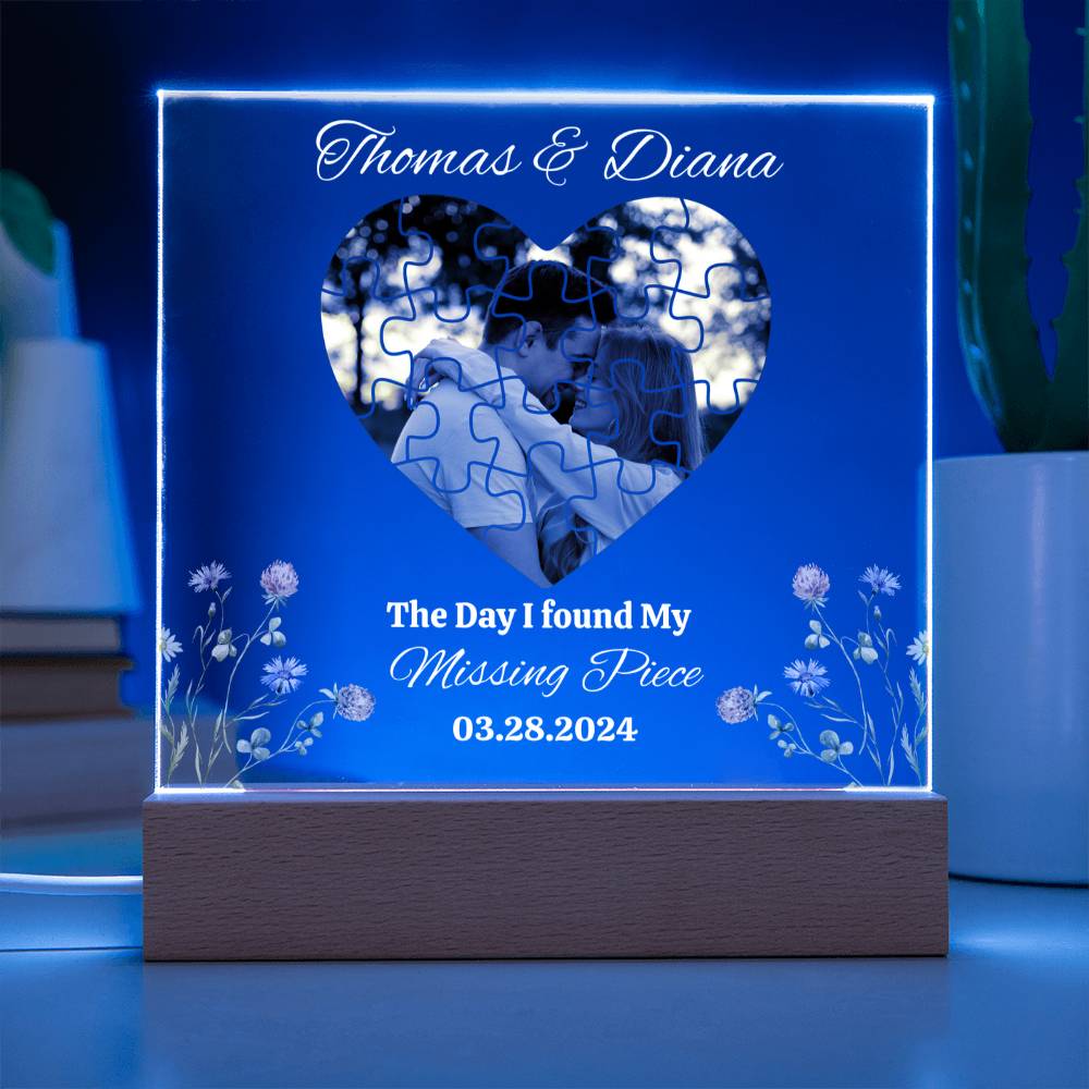 Found My Missing Piece | Personalized Acrylic Square Plaque (Wht)