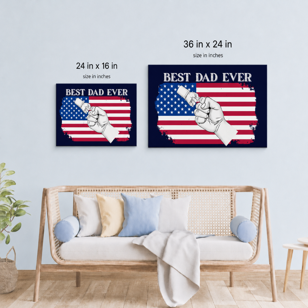 Best Dad Ever |Fist Bump Canvas | Personalized Father's Day Gift