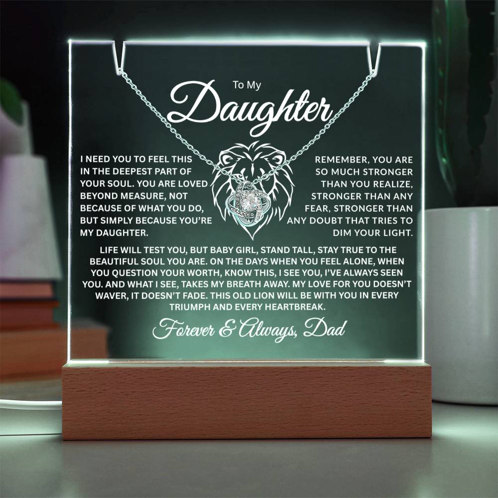To My Daughter | Loved Beyond Measure | Acrylic/Necklace Combo2