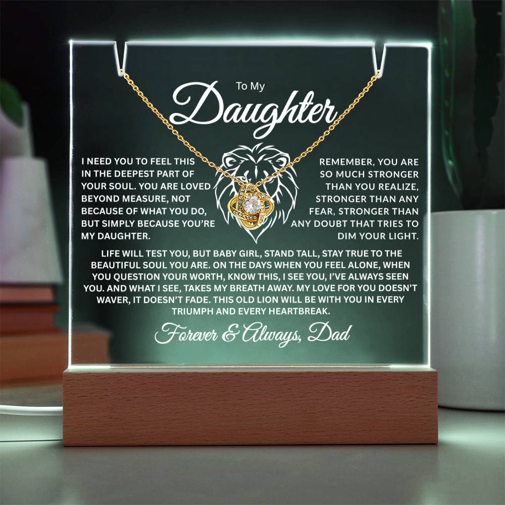 To My Daughter | Loved Beyond Measure | Acrylic/Necklace Combo2