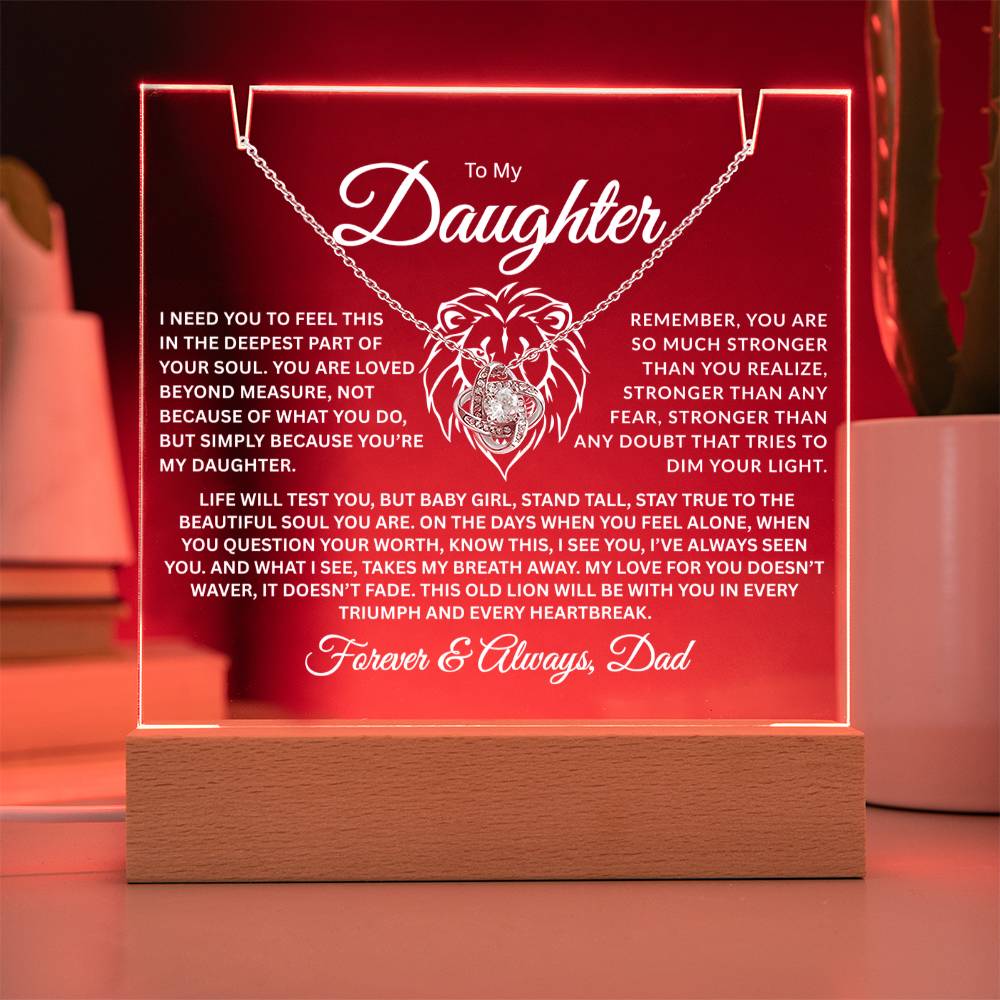 To My Daughter | Loved Beyond Measure | Acrylic/Necklace Combo2