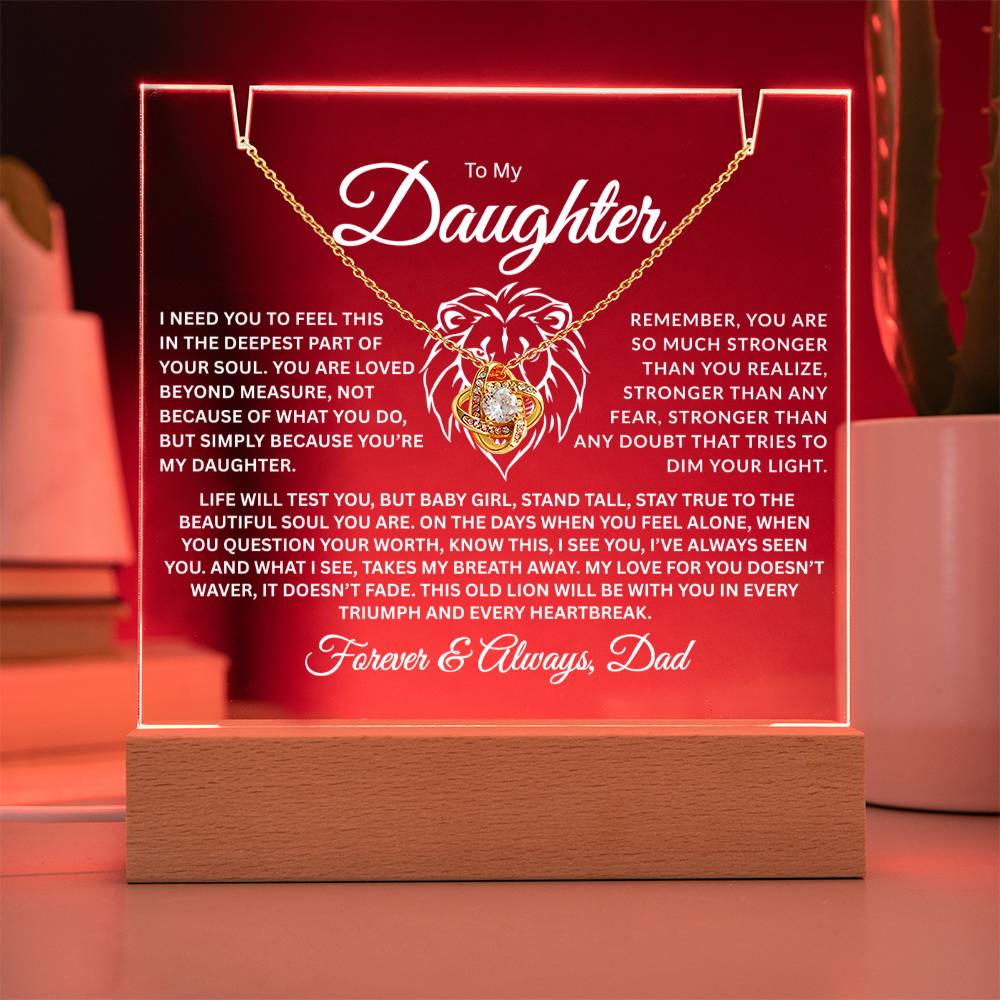 To My Daughter | Loved Beyond Measure | Acrylic/Necklace Combo2